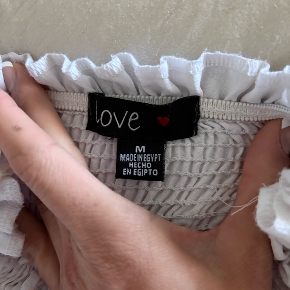 White Ruched Strapless Tube Top - Picture 3 of 3